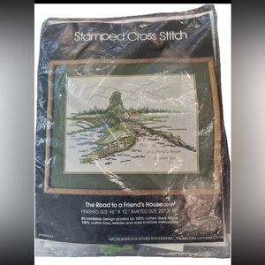 🆕Golden Bee 20159 The Road To A Friends house..Dutch proverb counted cross stitc